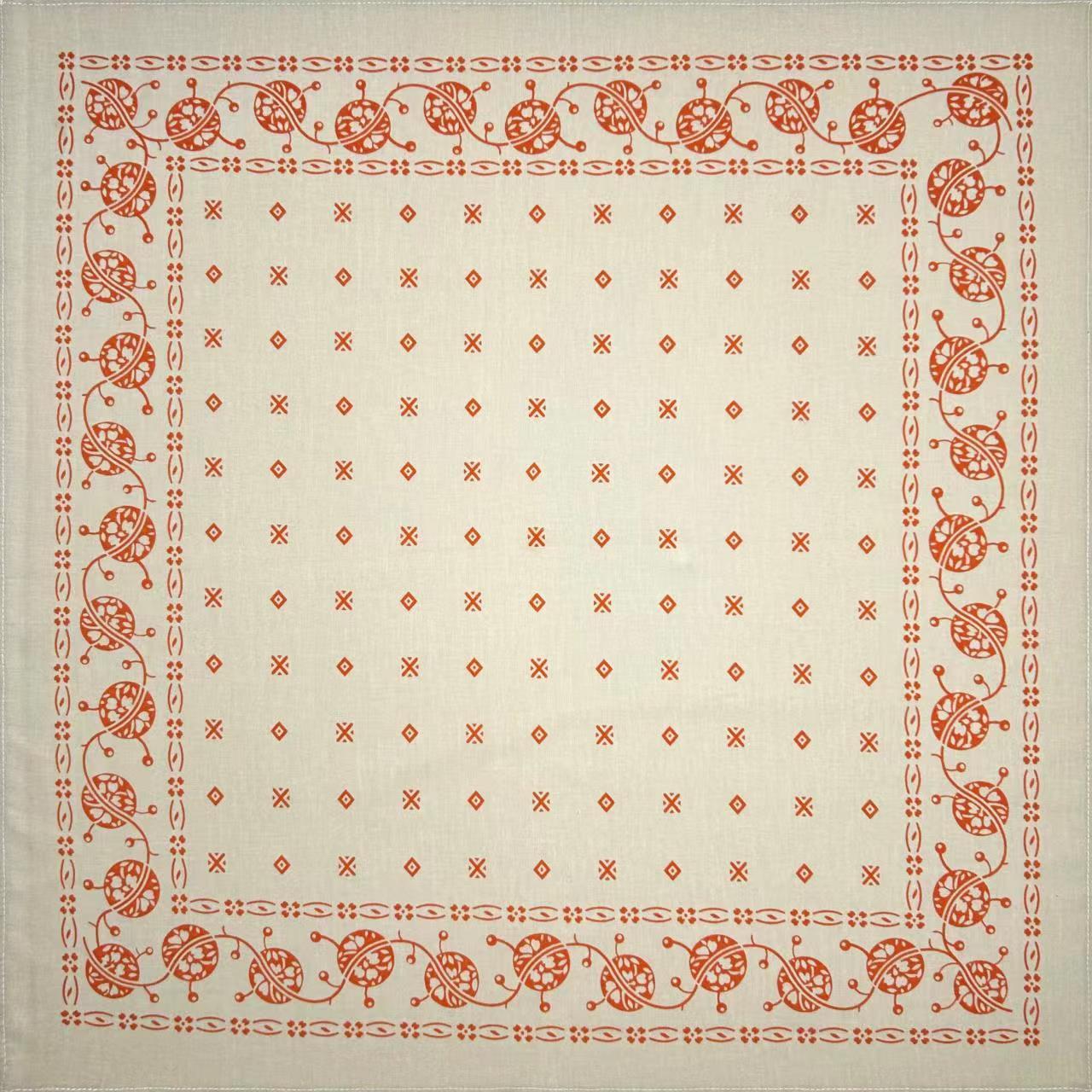 Cotton Vintage Printed Square Scarf Riding Pocket Limorista