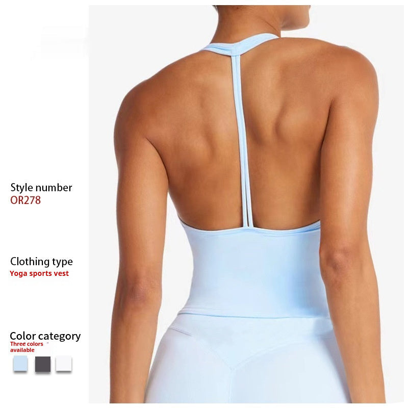 With Chest Pad Halter New Sports Fitness Vest Limorista
