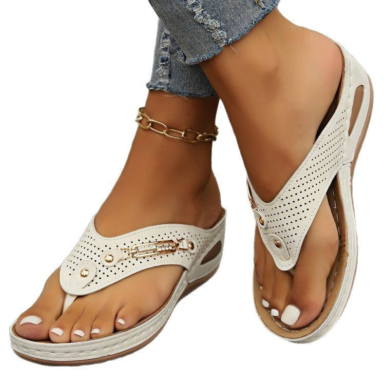 European And American Retro Flip-flops Comfortable Lightweight Casual Plus Size Women&