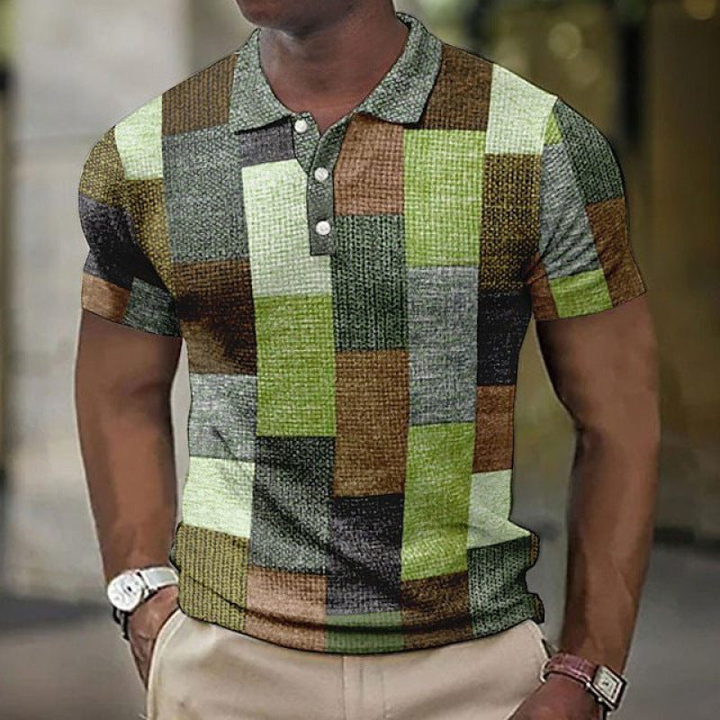 Fashion Digital Printed Plaid Shirt Limorista