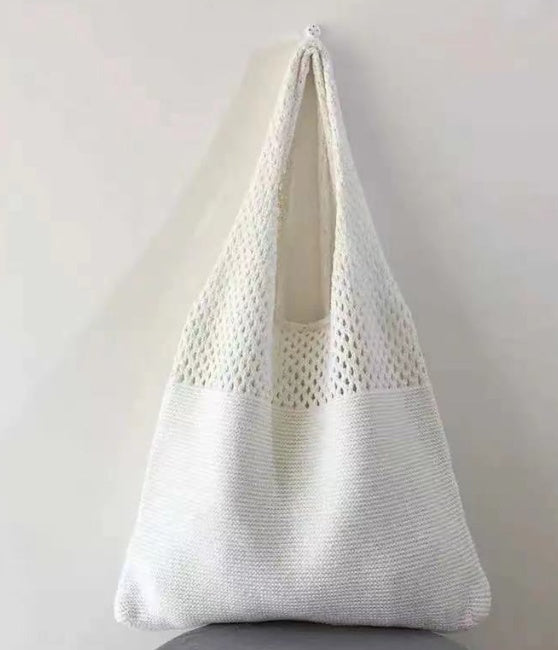 Simple Vintage Cutout Knit Tote Bag Limorista