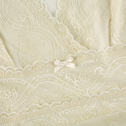 Double Layer Vest With Large V-neck Lace Limorista