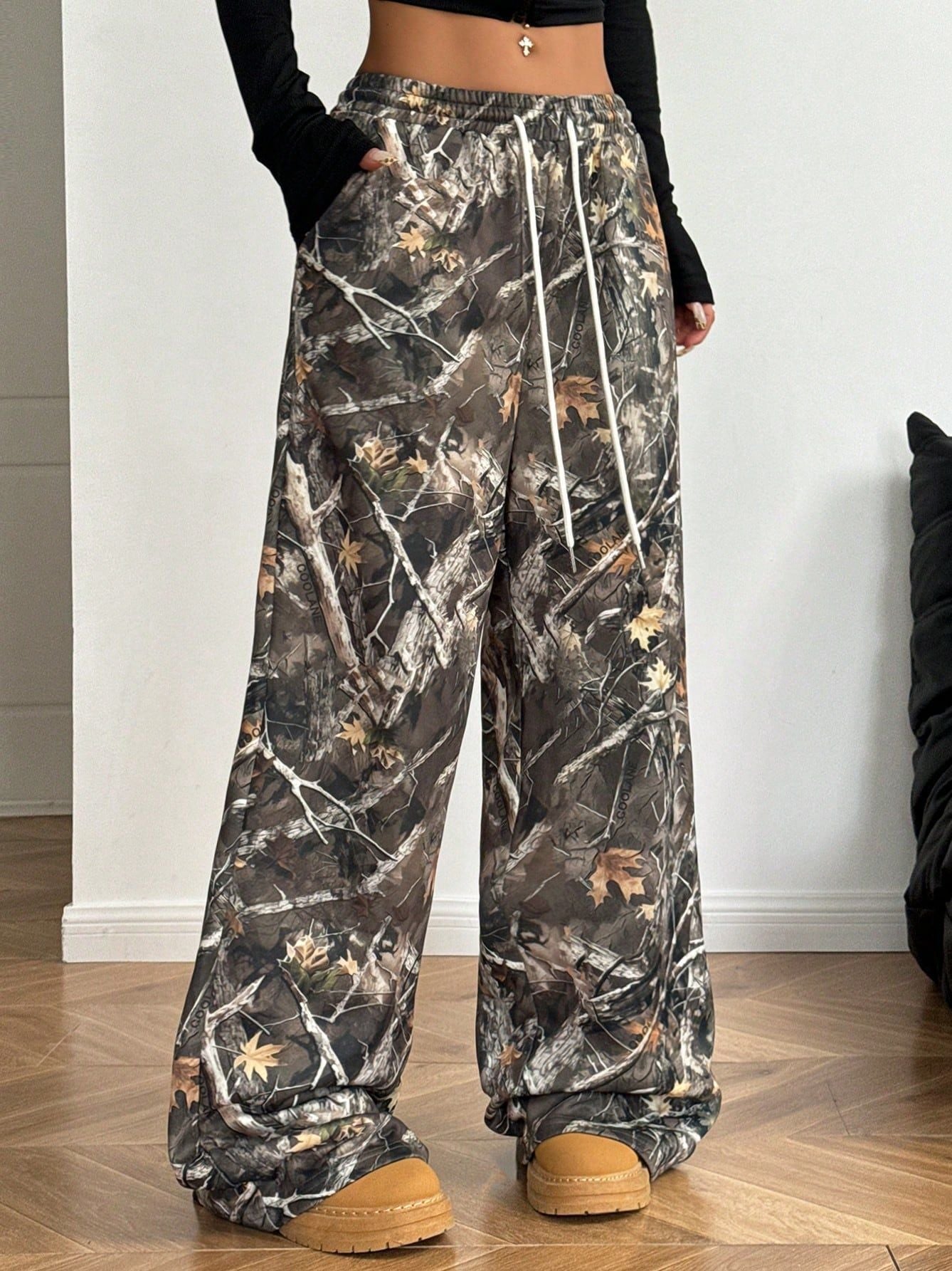 Leopard Print Floral Print Casual Jumpsuit Wide Leg Loose Limorista