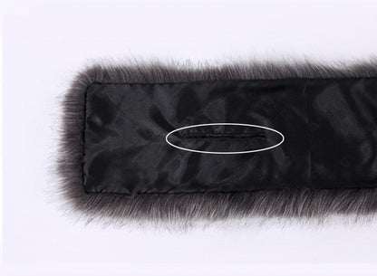 Lengthened Faux Fox Fur Bridal Evening Dress Limorista