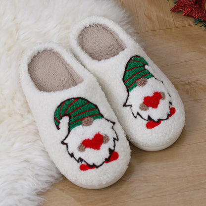 Cute Cartoon Santa Claus Home Slippers Couple Indoor Floor Bedroom Slipper Christmas Warm Shoes Women Men Limorista