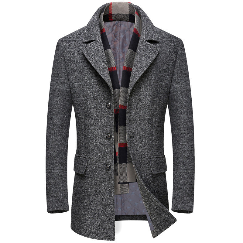 Thick Quilted Lapel Collar Men&