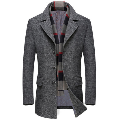 Thick Quilted Lapel Collar Men&