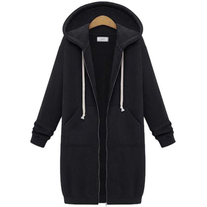 Hooded Long Sleeve Sweater Fleece Long Jacket Limorista