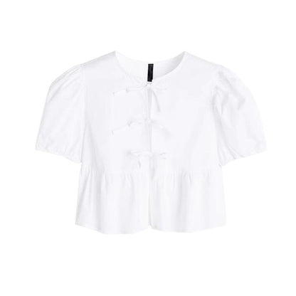 Bow Tie Puff Sleeve Top Limorista