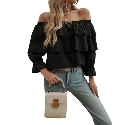 Off-shoulder Bishop Sleeves Top Limorista