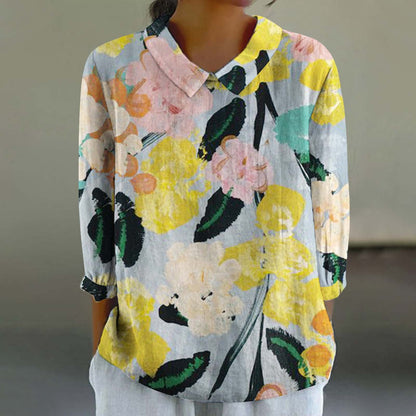 Creative Retro Chinese Style Floral Print Shirt Limorista