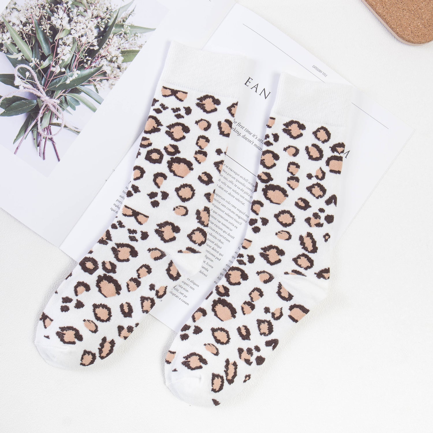 Autumn And Winter Cotton Leopard Print Tube Socks Limorista