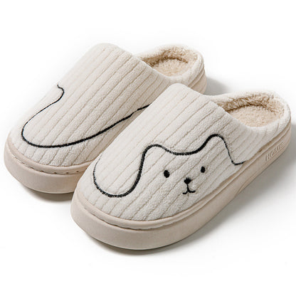 Striped Cat Slippers Indoor Couple Non-slip Floor Bedroom Slipper Winter Warm Plush House Shoes Women Men Limorista