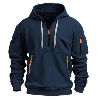 Dropped Shoulder Hooded Sweatshirt Men&