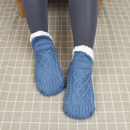 In Winter Add Fleece And Thicken Warm Slippers And Socks Limorista