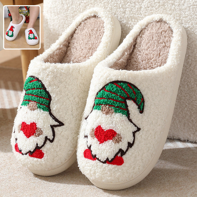 Cute Cartoon Santa Claus Home Slippers Couple Indoor Floor Bedroom Slipper Christmas Warm Shoes Women Men Limorista