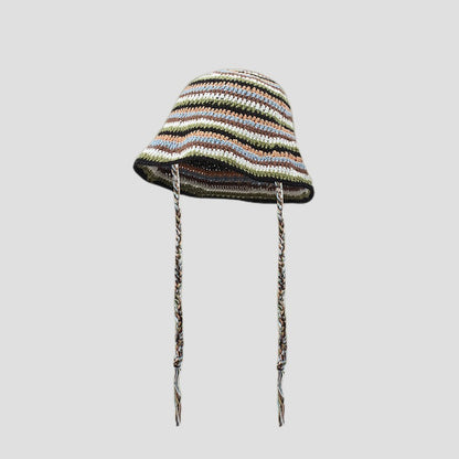 Japanese-style Retro Hollow Flower Handmade Knitted Bucket Hat Women Limorista