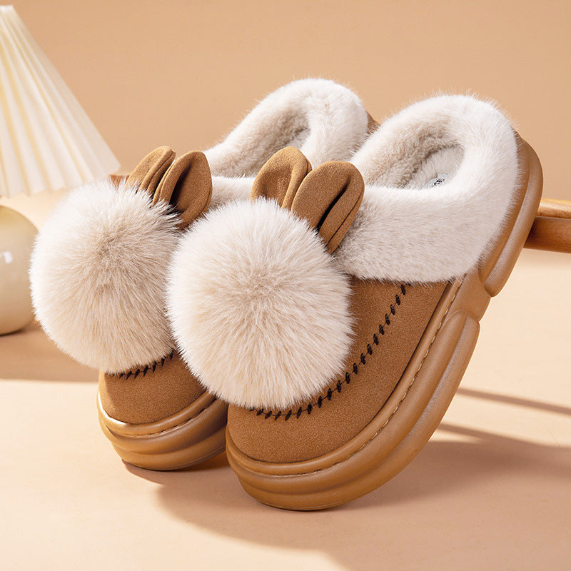 Thick Bottom Fleece-lined Warm Can Be Outdoor Fur Slippers Limorista