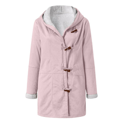 Solid color mid-length hooded jacket Limorista