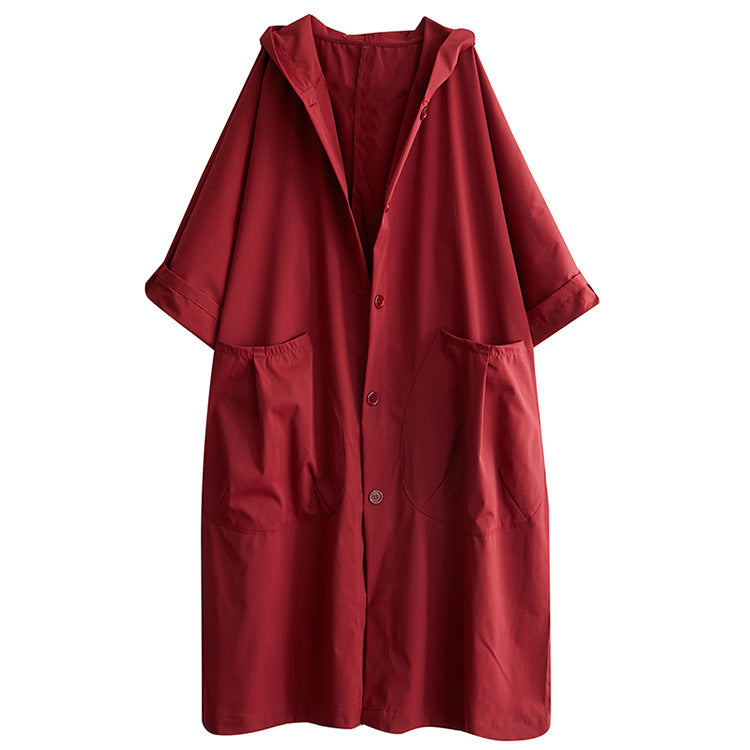 Hooded Casual Big Pocket Women&