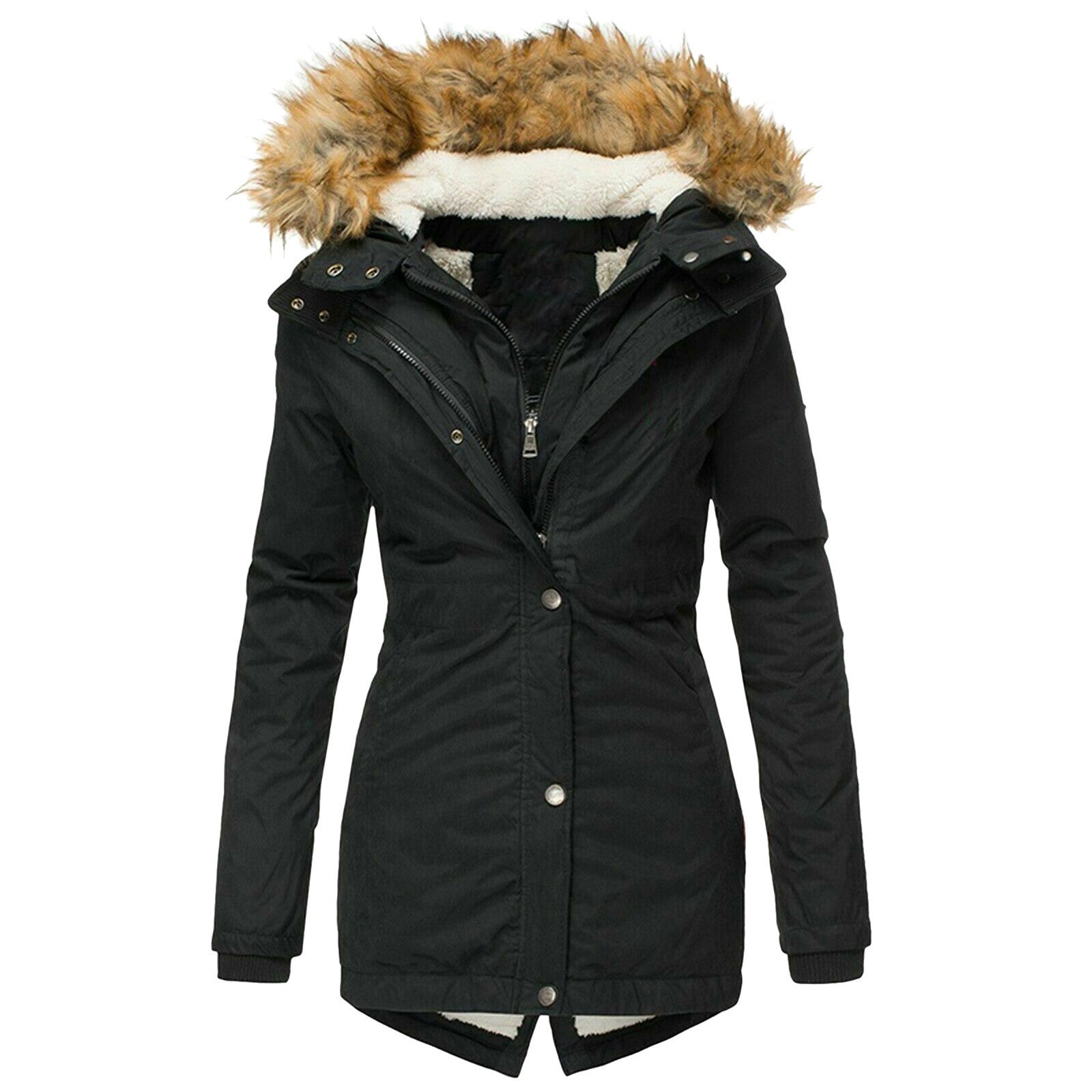 Long Sleeved Slim Jacket With Warm Fur Collar And Zipper Limorista