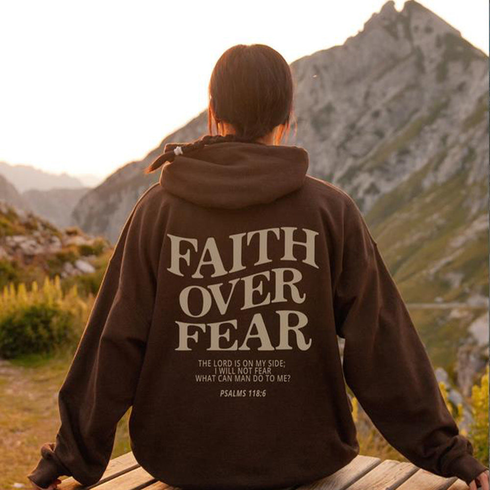 Faith Over Fear Christian Hoodie Christian Sweatshirt Jesus Hoodie Trendy Hoodie Bible Verse Shirt Unisex Aesthetic Clothes Limorista