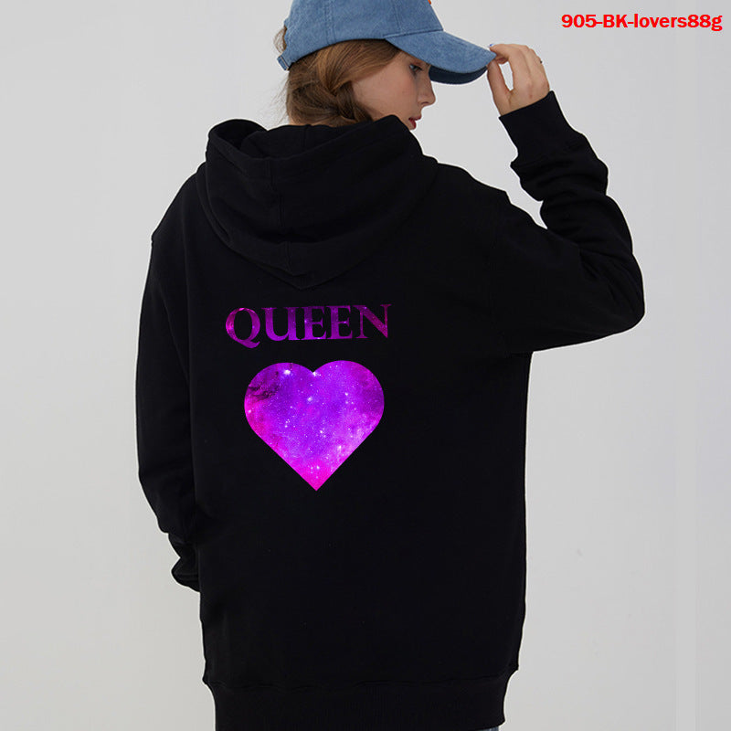 Women Hoodies King Queen Printed Sweatshirt Lovers Limorista