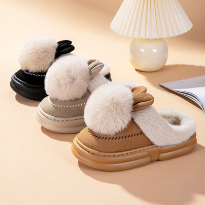 Thick Bottom Fleece-lined Warm Can Be Outdoor Fur Slippers Limorista