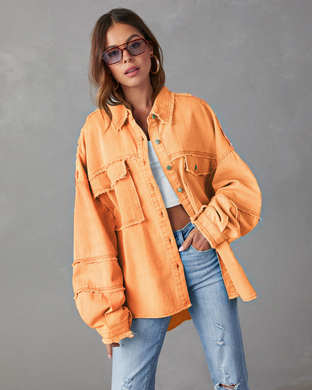 Casual Long Sleeve Denim Coat Limorista