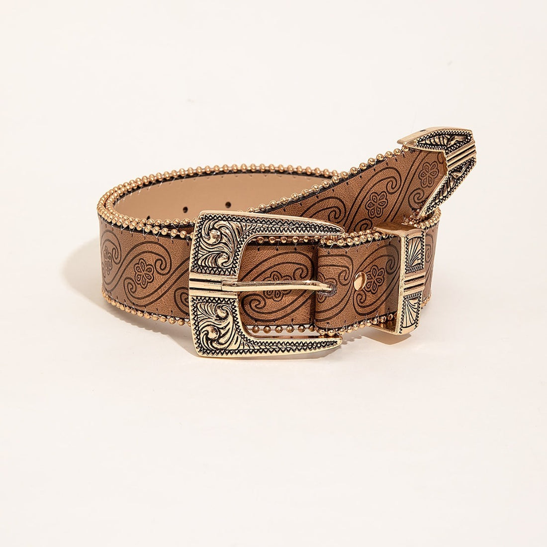 Retro Pattern PU Belt Western Style Women&