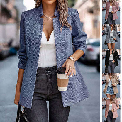 Slim-fitting Jacket With Pockets Fashion Commuting Thickened Woolen Overcoat For Women Limorista