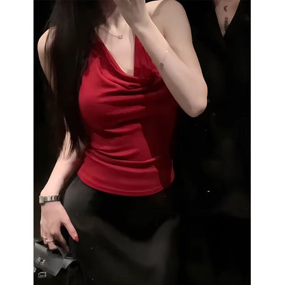 Off-the-shoulder Slim-fit All-matching Short Top Limorista