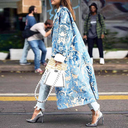 Coat Print Dragon And Phoenix Woolen Limorista