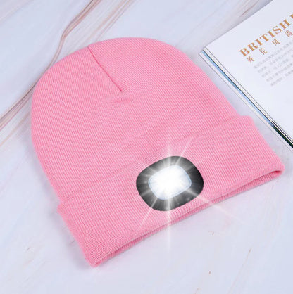 LED Knit Hat Button Cell Type Knitted Hat With Light Glowing Limorista