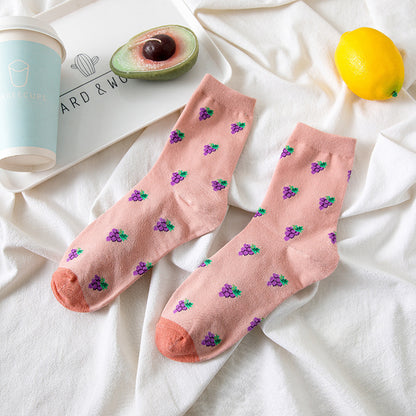 Gentle Sweet Strawberry Tomato Pastoral Style Japanese-style Retro Artistic Lolita Tube Socks Limorista
