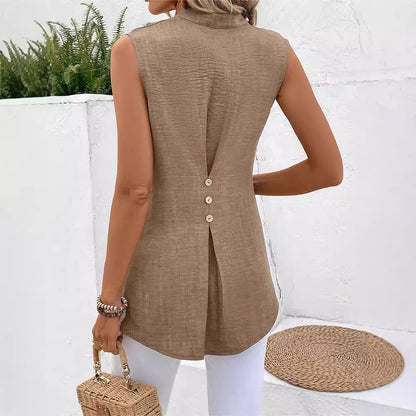 New Blouse Sleeveless V-neck Slim Design Women&