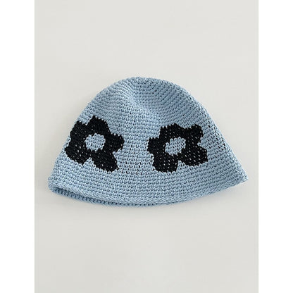 Japanese-style Retro Hollow Flower Handmade Knitted Bucket Hat Women Limorista