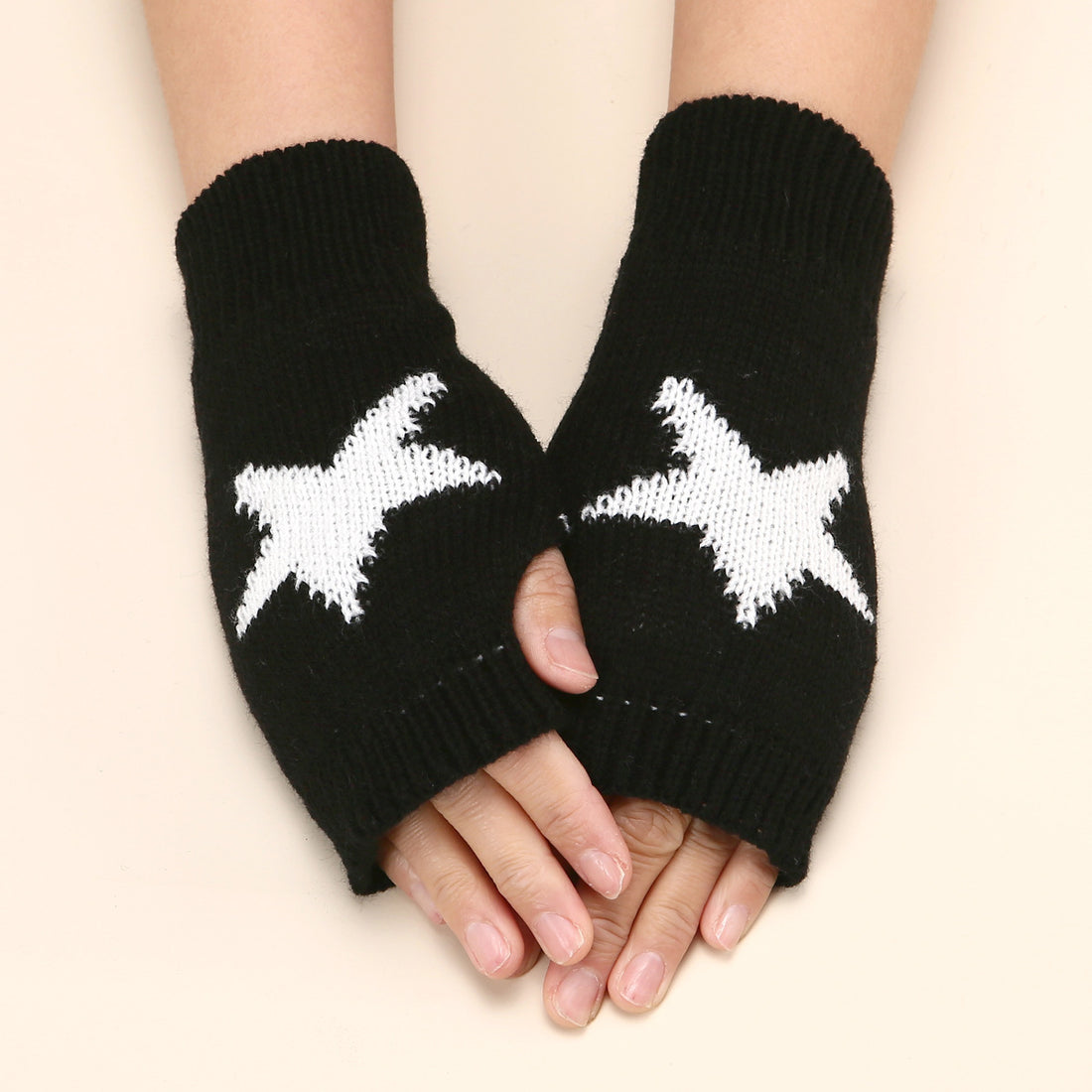Autumn And Winter Acrylic Wool Five-pointed Star Gloves Warm Oversleeve Limorista