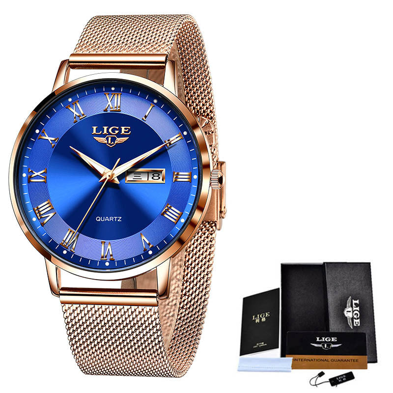 Thin Ladies Quartz Dual Calendar Waterproof Watch Limorista