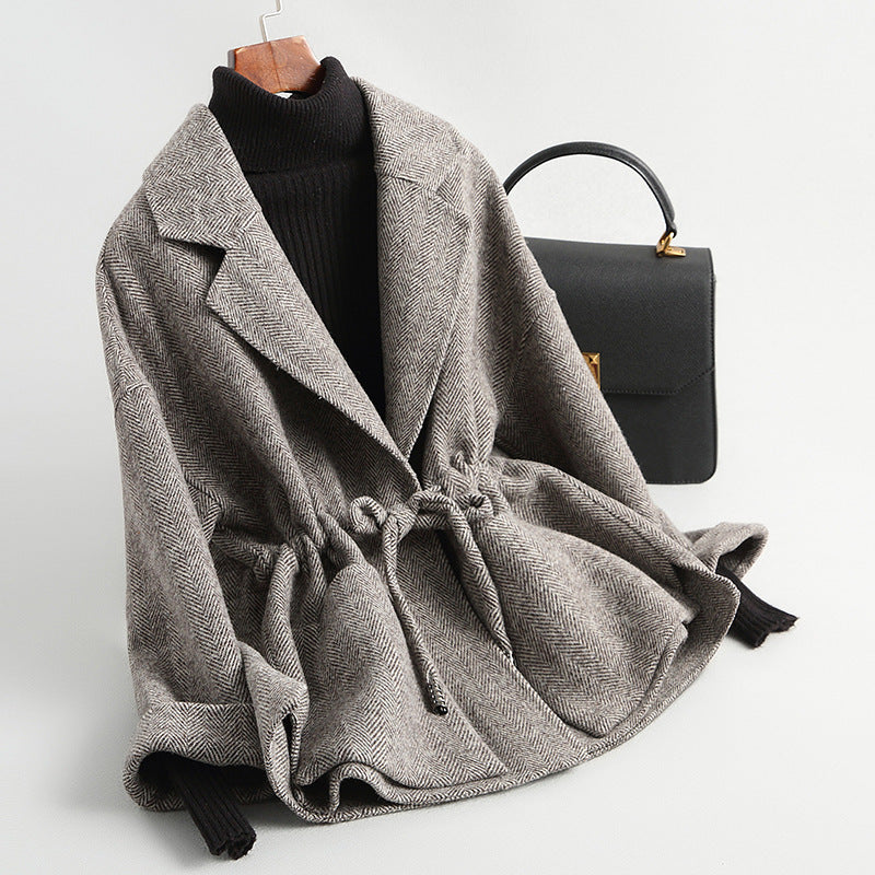 Short Woolen Coat Double-sided Wool Overcoat Limorista