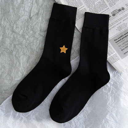 Stars And Moon Pure Color High-top Stockings Jk Socks Tide Socks Limorista
