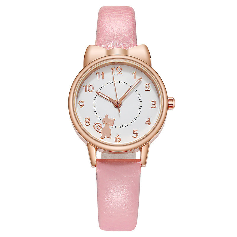Personality Cute Kawai Cat Net Red Luminous Student Watch Female Quartz Watch Limorista