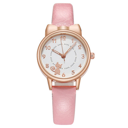Personality Cute Kawai Cat Net Red Luminous Student Watch Female Quartz Watch Limorista