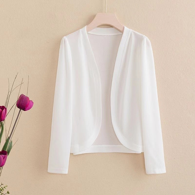 Shawl Cardigan Short Cardigan Pure Color All-matching Women Limorista