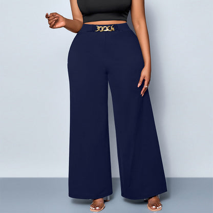 Summer Plus Size Metal Buckle Trousers For Women Limorista