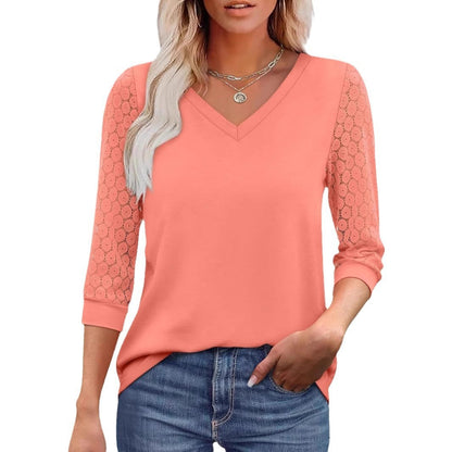 Hollow-out Lace Tops Casual Loose Limorista