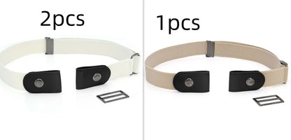 New Slim Elastic Invisible Belt Simple Lazy Belt Fat Elastic Leather Limorista