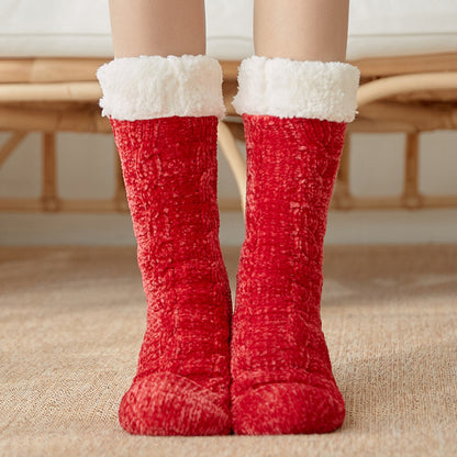 Ladies Winter Warm Floor Sleeping Socks Plus Velvet Limorista
