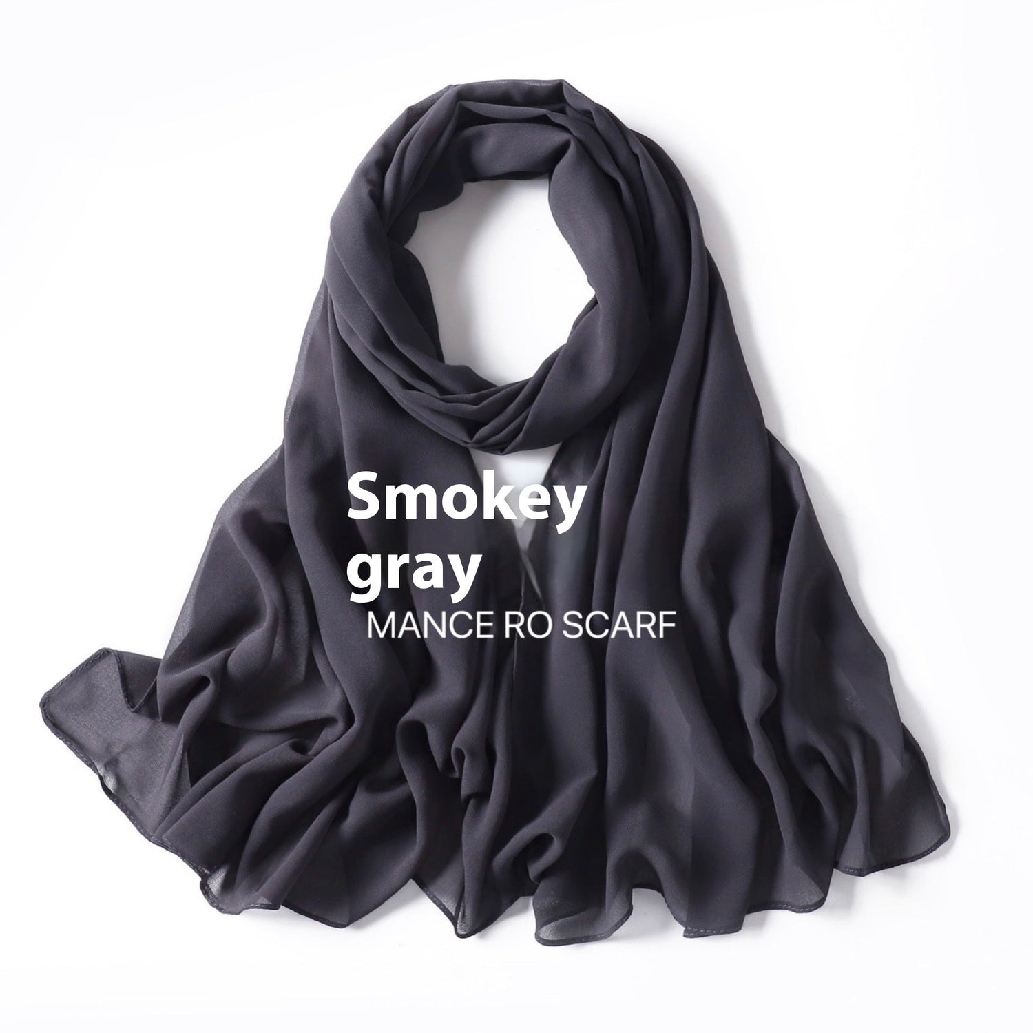 Pure Color Pearl Chiffon Scarf Headcloth Veil Chiffon Scarf Limorista