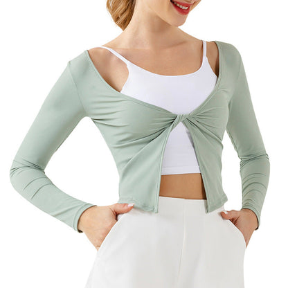 V-neck Knot Eeucc Off Sports Jacket Baita Slimming Limorista
